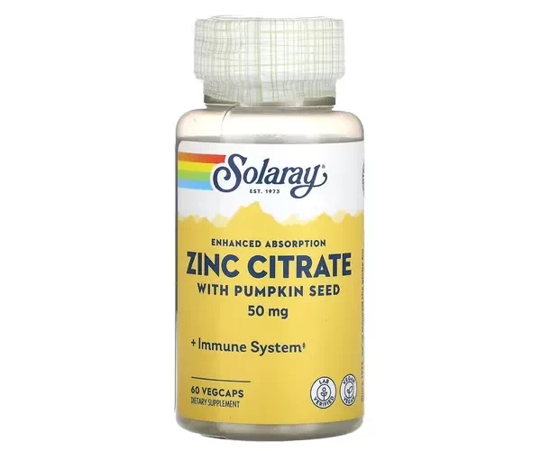 Цинк Solaray (Zinc Citrate) 50 мг 60 капсул