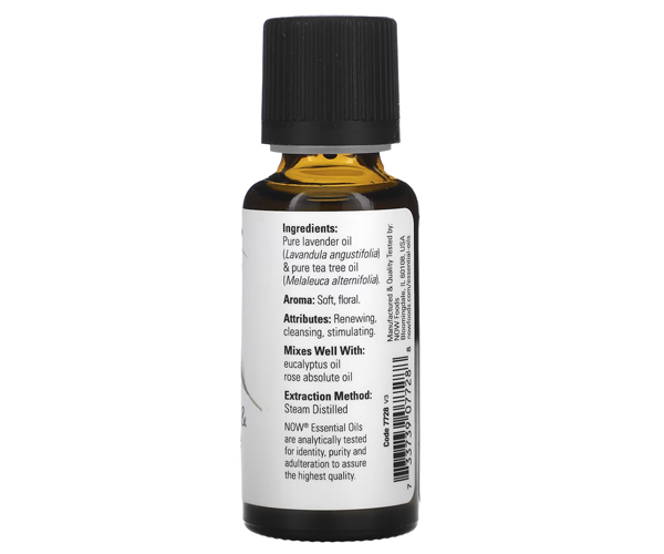 Смесь эфирных масел лаванды и чайного дерева NOW Foods (Lavender & Tea Tree Blend) 30 мл
