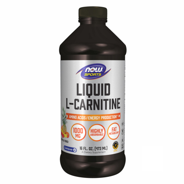 Л-Карнитин жидкий Now Foods (L-Carnitine) 1000 мг 473 мл с тропическим вкусом