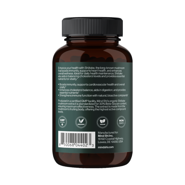 Гриб шиітаке Mind Shi  (Shiitake Mushroom) 1000 мг 60 капсул