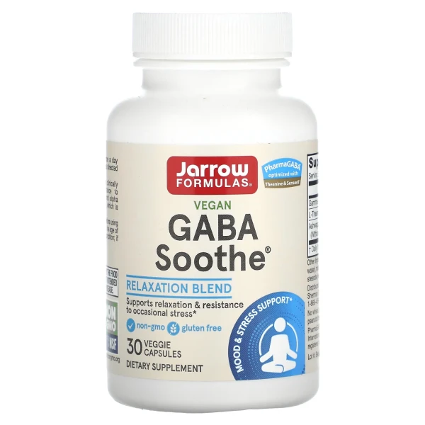 ГАМК (Гамма-аміномасляна кислота) Jarrow Formulas (GABA Soothe) 100 мг 30 капсул