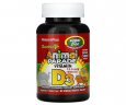 Вітамін Д3 зі смаком чорної вишні, без цукру Natures Plus (Vitamin D3, Animal Parade) 500 МО 90 цукерок