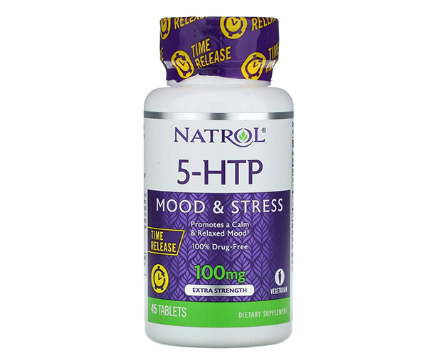 5-HTP 5-Гідрокситриптофан повільного вивільнення Natrol (5-HTP Mood&Stress) 100 мг 45 таблеток