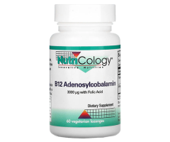 Вітамін В12 аденозилкобаламін з фолієвою кислотою Nutricology (B12 adenosylcobalamin with folic acid) 3000 мкг / 200 мкг 60 цукерок