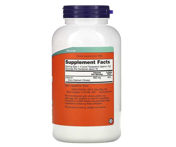 Цитрат кальцію NOW Foods (Calcium Citrate) 600 мг 227 г