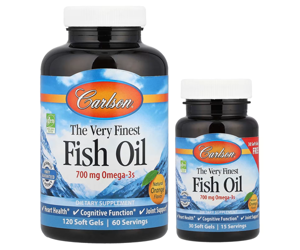Риб'ячий жир Carlson Labs (Fish oil) 700 мг 120+30 капсул зі смаком апельсину