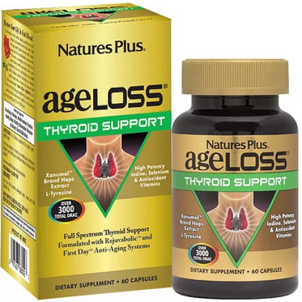 Комплекс для поддержки щитовидной железы Natures Plus (AgeLoss Triple Thyroid Support) 60 капсул