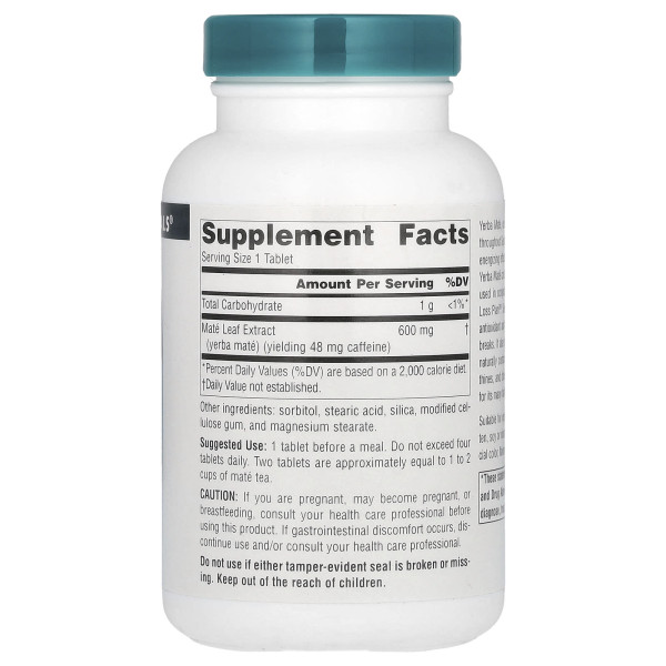Чай Мате Source Naturals (Yerba Mate) 600 мг 90 таблеток