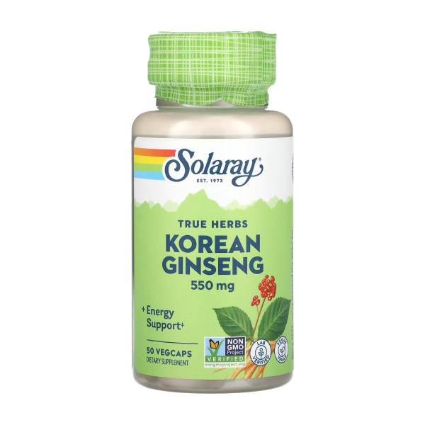 Корейский женьшень Solaray Korean Ginseng Root 550 мг 50 капсул