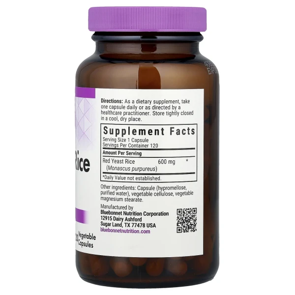Червоний дріжджовий рис Bluebonnet Nutrition  (Red Yeast Rice) 600 мг 