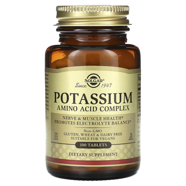 Комплекс амінокислот калію Solgar  (Potassium Amino Acid Complex) 99 мг 100 таблеток