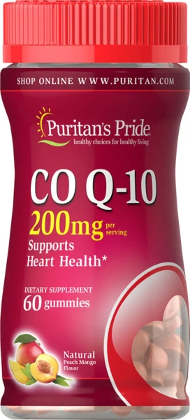 Коензим Q-10 Puritan's Pride  (Co Q-10 Peach Mango Gummies) 100 мг 60 жувальних цукерок зі смаком персик-манго