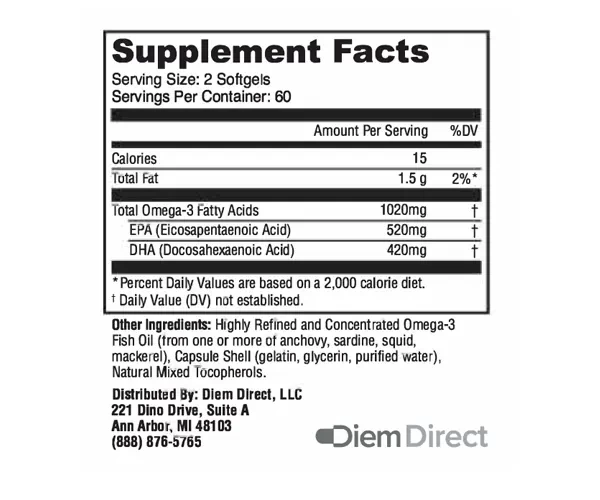 Омега 3 чиста OmneDiem (Clean Omega 3) 120 м'яких капсул