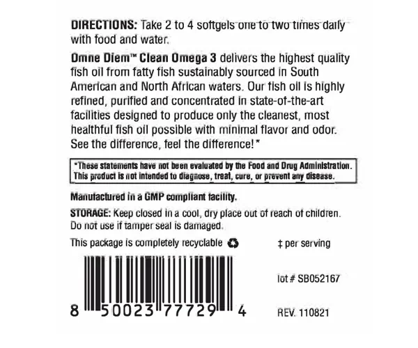Омега 3 чиста OmneDiem (Clean Omega 3) 120 м'яких капсул