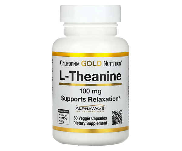 L-теанин California Gold Nutrition (L-Theanine Supports Relaxation) 100 мг
