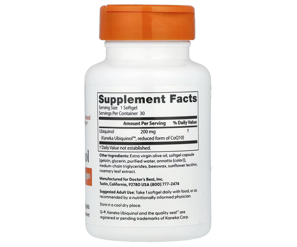 Убіхінол з Канека Doctor's Best  (Ubiquinol with Kaneka) 200 мг 