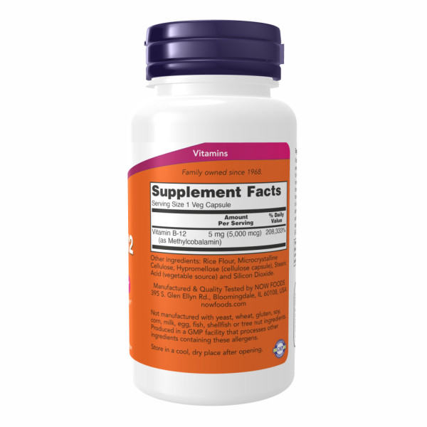 Витамин В12 Now Foods (Methyl B-12) 5000 мкг 90 капсул