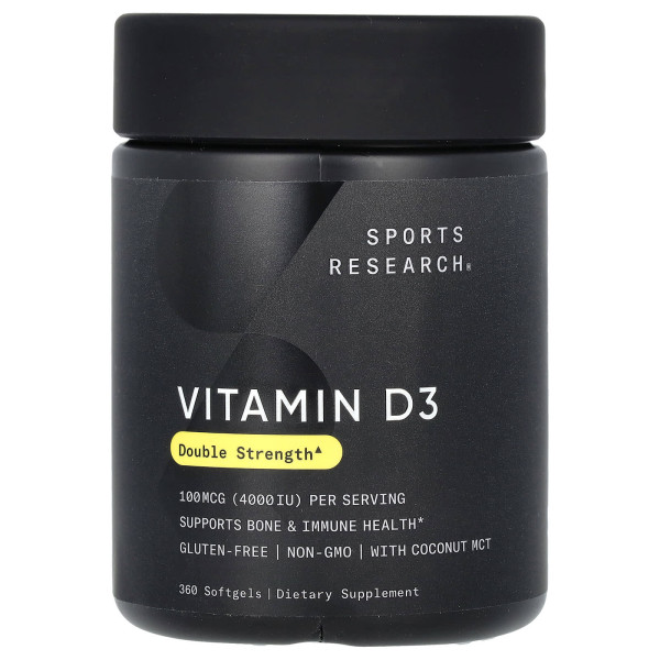 Витамин Д3 Sports Research Vitamin D3 100 мкг 4000 МЕ 360 мягких таблеток