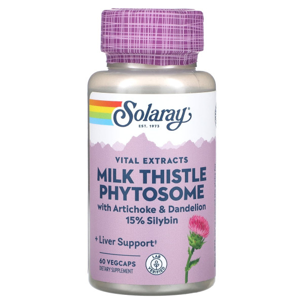 Фитосомы расторопши Solaray Vital Extracts 60 растительных капсул