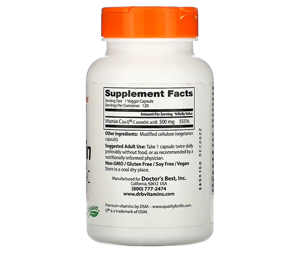 Вітамін С Doctor's Best (Vitamin C) 500 мг 120 капсул