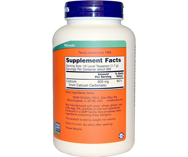 Карбонат кальция NOW Foods (Calcium Carbonate) 600 мг 340 г