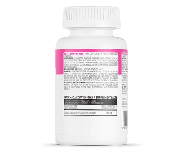 L-Карнітин Ostrovit (L-Carnitine) 1000 мг 90 таблеток