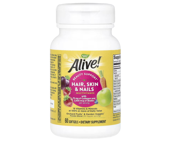 Мультивітаміни для волосся, шкіри та нігтів Nature's Way (Hair, Skin & Nails Multivitamin) 60 капсул