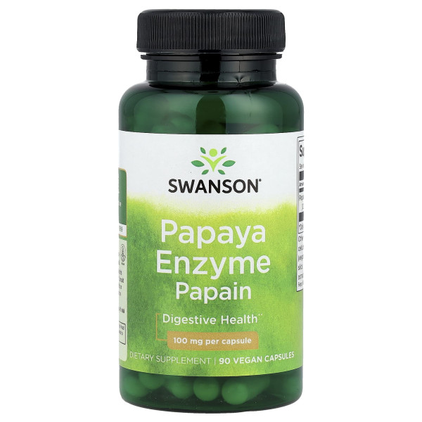 Папаїн ферменти папайї  Swanson (Papaya Enzyme Papain) 100 мг 90 капсул