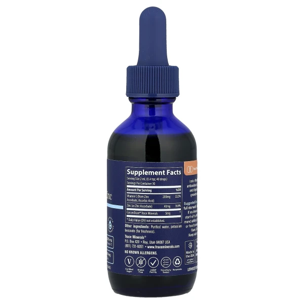 Витамин С+ионный цинк Trace Minerals Research (Vitamin C+Ionic Zinc) 59 мл