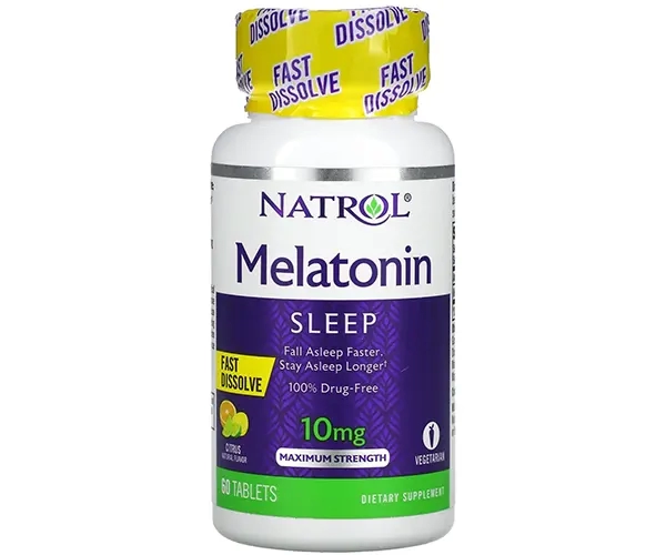 Мелатонін швидкого вивільнення Natrol  (Melatonin) 10 мг 60 таблеток із цитрусовим смаком