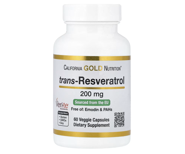Транс-ресвератрол California Gold Nutrition  (Trans-Resveratrol) 200 мг 60 капсул