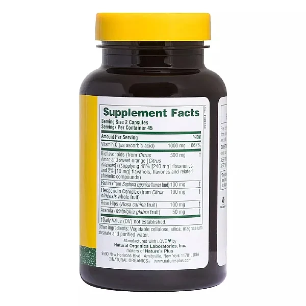 Супер комплекс витамина С с биофлавоноидами Natures Plus (Super C Complex Vitamin C) 1000 мг/500 мг 90 капсул