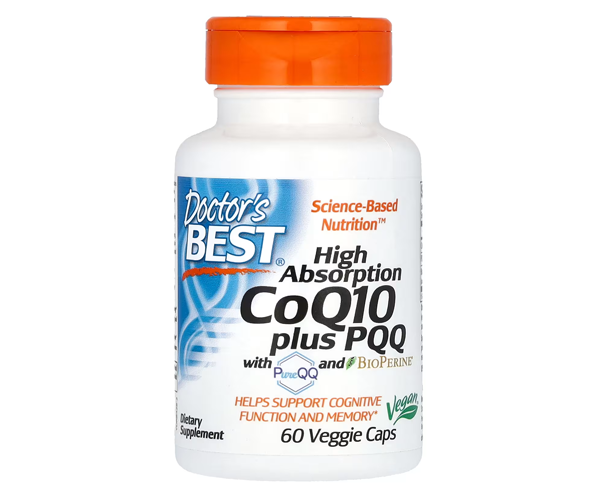 Коэнзим Q10 с высокой степенью поглощения с PQQ Doctor's Best (High Absorbnion CoQ10 + PQQ) 60 капсул