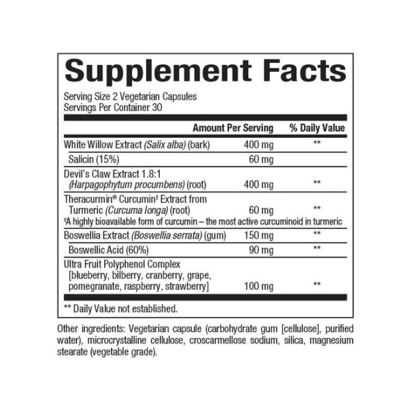 Куркумин для суставов с экстрактом ивы Natural Factors (Joint Curcumizer) 30 мг 60 капсул
