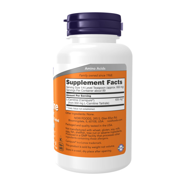 L-карнітин NOW Foods "L-Carnitine Pure Powder" чистий порошок 85 гр