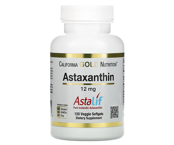 Чистый исландский астаксантин California Gold Nutrition (Astaxanthin) 12 мг 