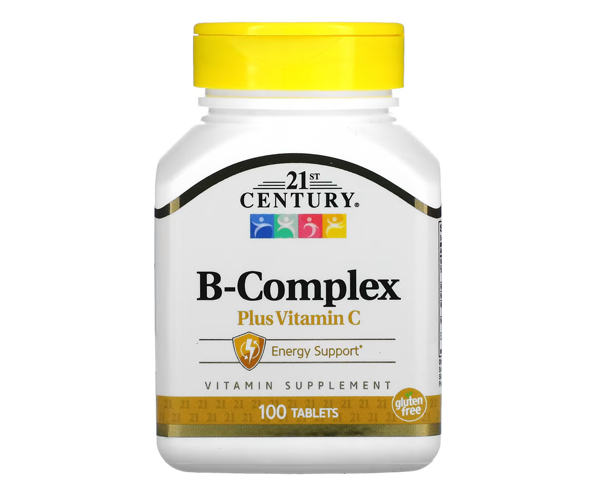 Комплекс витаминов группы B с витамином C 21st Century (B-Complex plus vitamin C) 100 таблеток