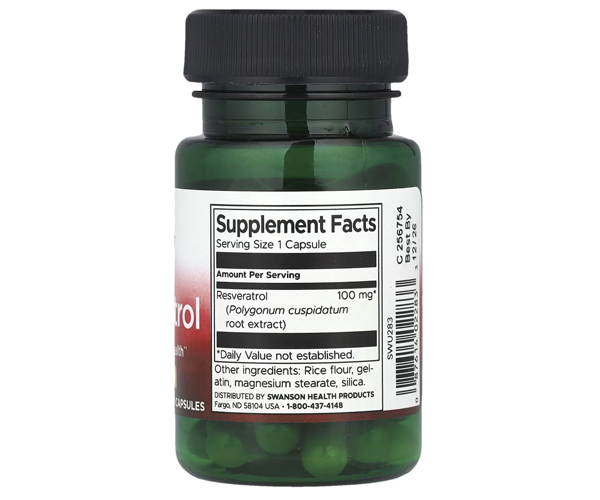 Ресвератрол Swanson (Resveratrol) 100 мг 30 капсул
