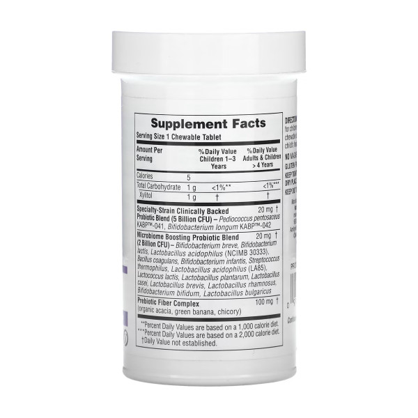 Натуральні пробіотики для дітей Natures Plus  (GI Natural Probiotic Kids) 7 млрд КУО 30 жувальних таблеток з ягідним смаком