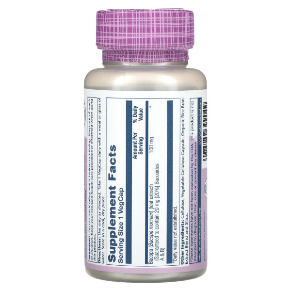 Бакопа 100 мг Solaray, Vital Extracts 60 капсул