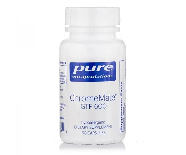 Уникальный полиникотинат хрома Pure Encapsulations (ChromeMate GTF 600) 600 мкг 60 капсул