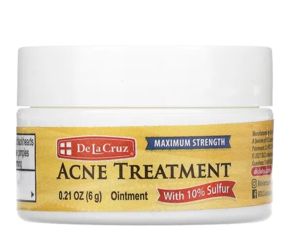 Мазь для лечения акне с 10% серой De La Cruz (Acne treatment ointment with 10 sulfur) 