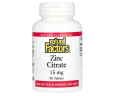 Цитрат цинку Natural Factors  (Zinc Citrate) 15 мг 90 таблеток
