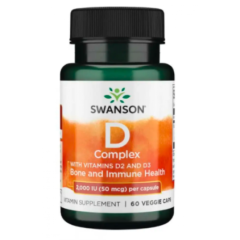 Комплекс D з вітамінами D2 та D3 Swanson (D Complex D2 abd D3) 2000iu(50mcg) 60 капсул