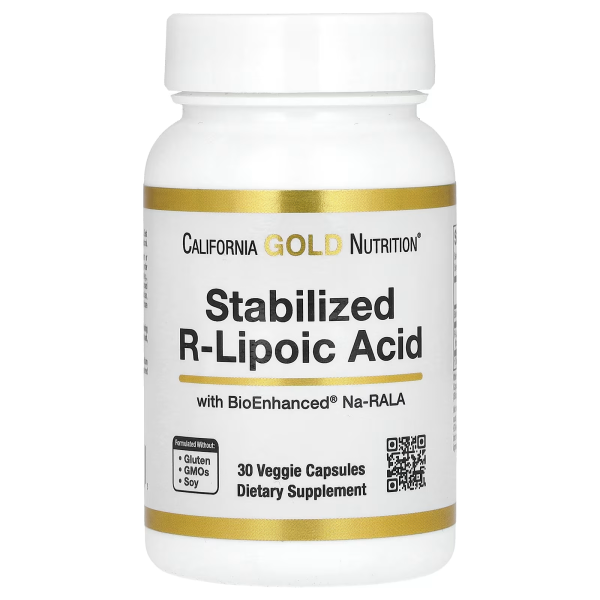 Стабілізована R-ліпоєва кислота California Gold Nutrition  (Stabilized R-Lipoic Acid) 100 мг 