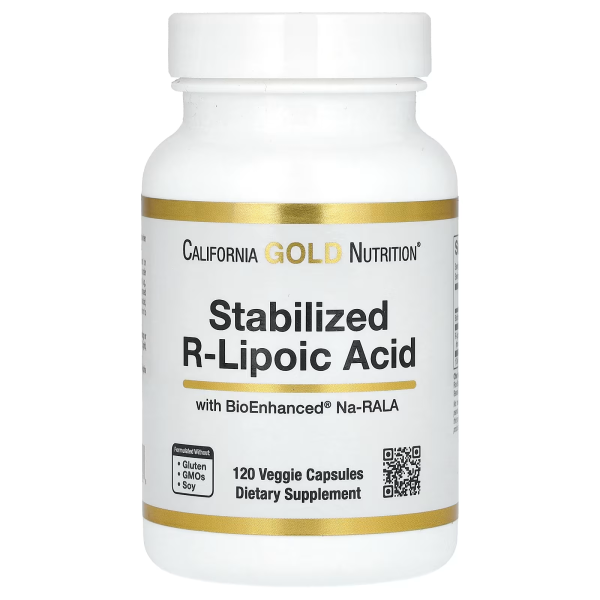 Стабілізована R-ліпоєва кислота California Gold Nutrition  (Stabilized R-Lipoic Acid) 100 мг 