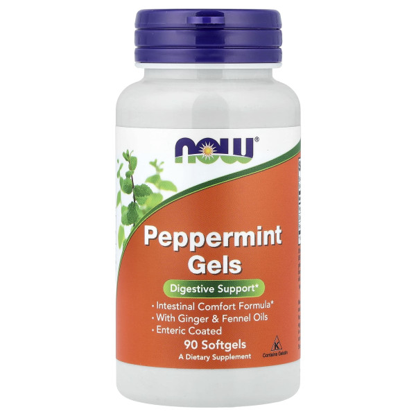 Перечная мята NOW Foods (Peppermint Gels) 90 капсул