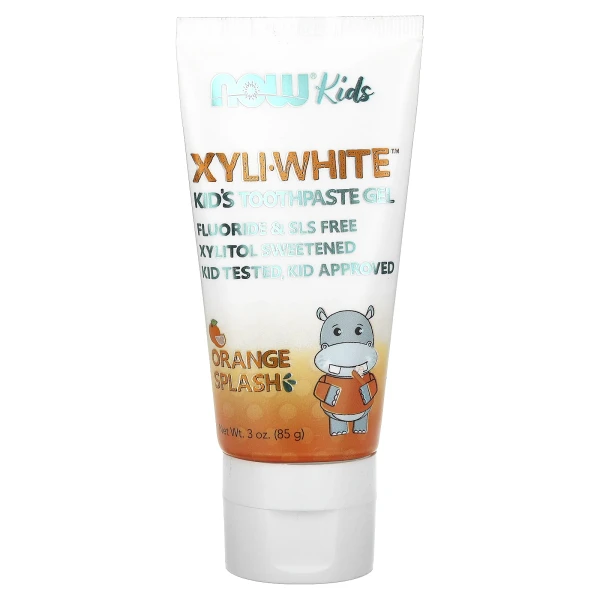 Дитячий зубний гель NOW Foods (XyliWhite, Kids Toothpaste Gel) 85 г зі смаком апельсину
