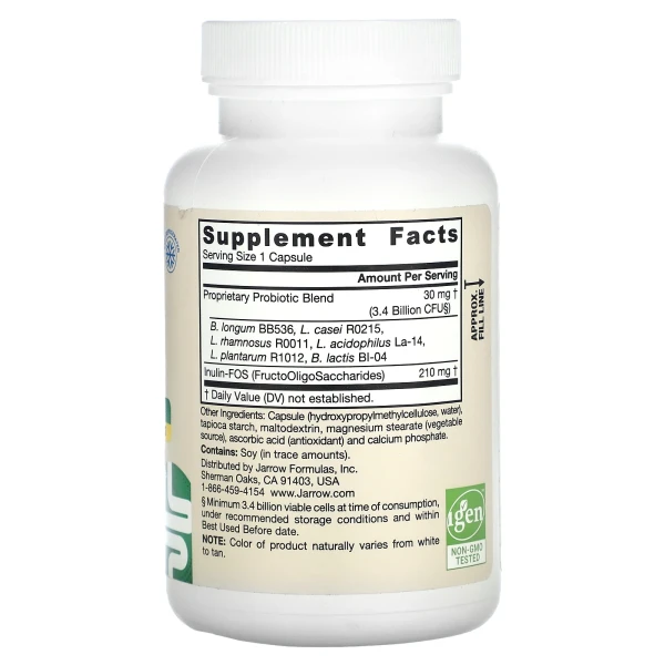 Пробіотик з ФОС Jarrow Formulas  (Jarro-Dophilus plus FOS) 3.4 млрд КУО 200 капсул
