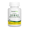 Вітамін D3 та К2 Natures Plus  (Vitamins D3& K2) 2500 МО/120 мкг 90 таблеток
